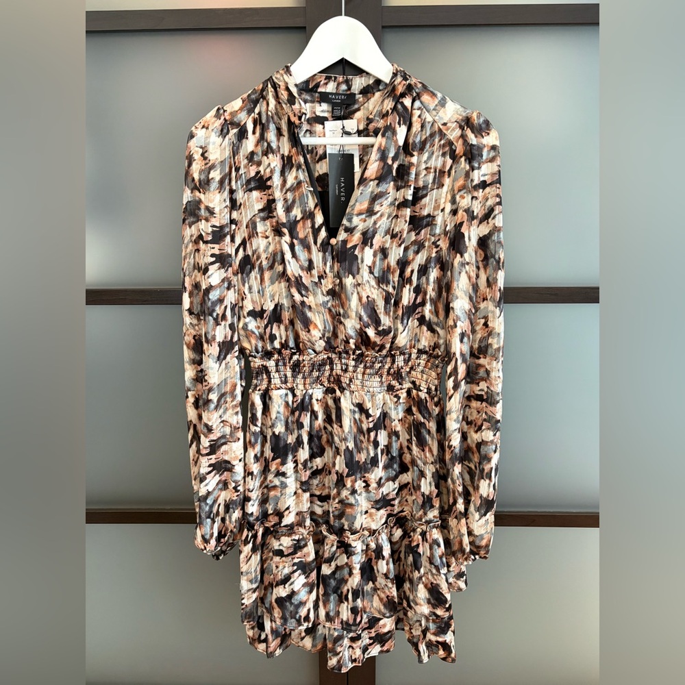 Haver London Long Sleeve Dress Printed Dress